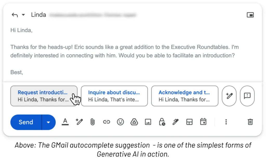 Gmail autocomplete suggestion